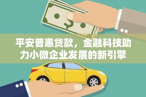 宽甸平安普惠贷款，金融科技助力小微企业发展的新引擎