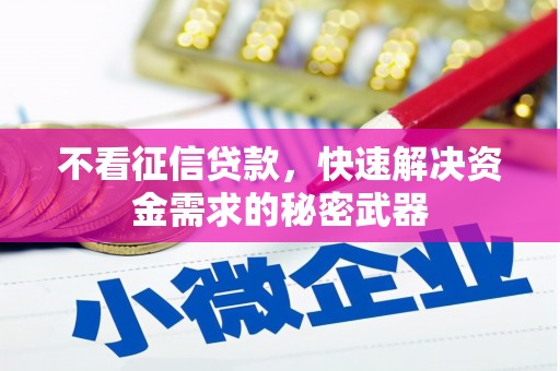 西陵不看征信贷款，快速解决资金需求的秘密武器