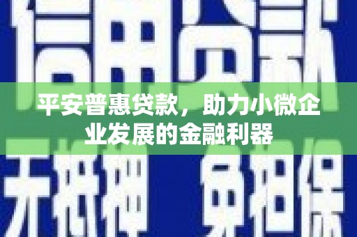 五营平安普惠贷款，助力小微企业发展的金融利器