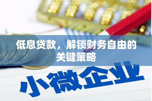 小金低息贷款，解锁财务自由的关键策略